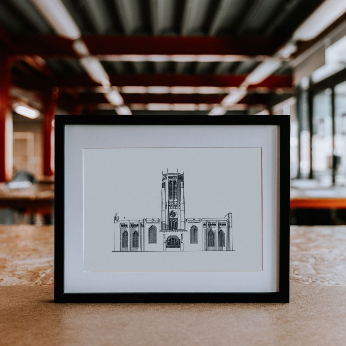 Anglican Cathedral Archival ink on Medium Grain paper