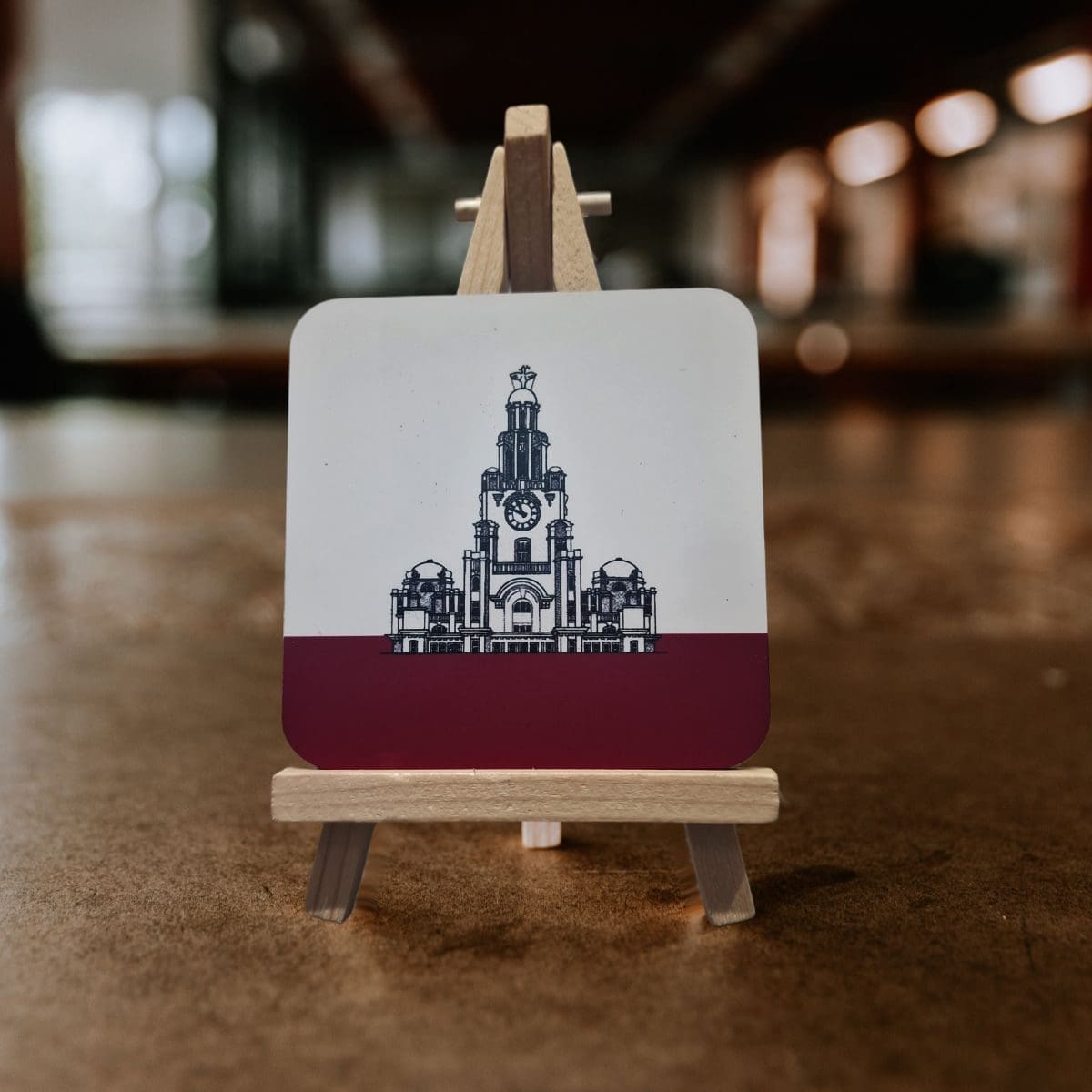 Pink Liver Building coaster